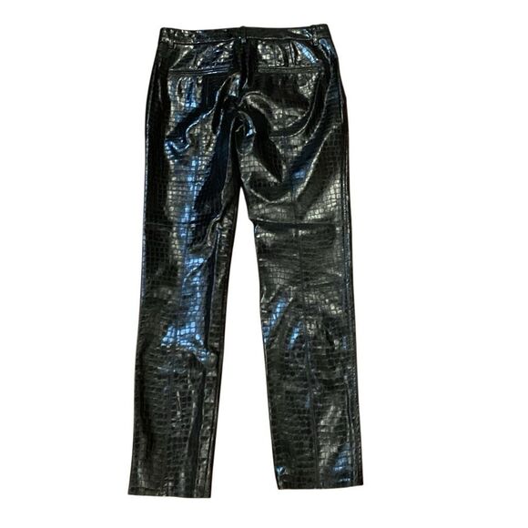 Zara Faux Leather Vegan Croc Leather Pants Size Medium - Picture 9 of 16